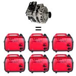 Synchronous Hybrid Alternator equals 6 Honda 2kVA gensets